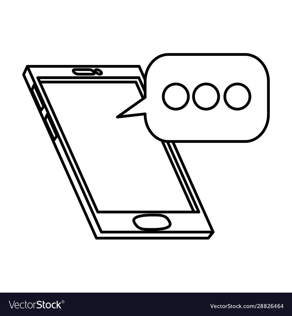 Smartphone device with speech bubble isolated icon