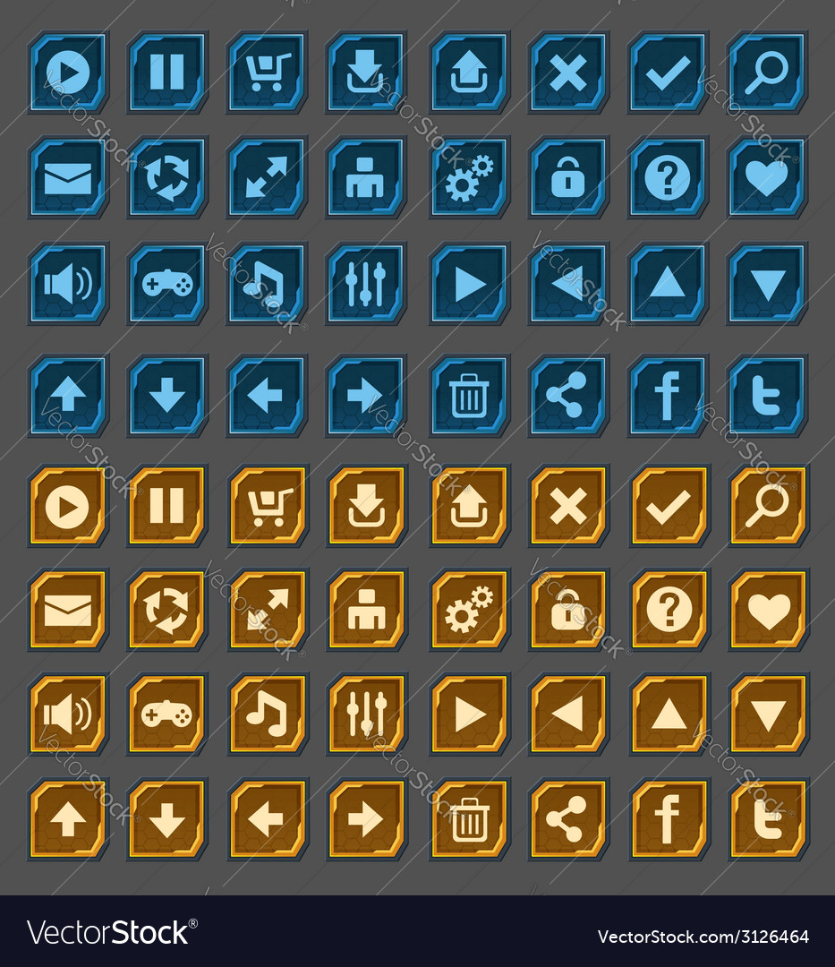 Space Game UI Buttons