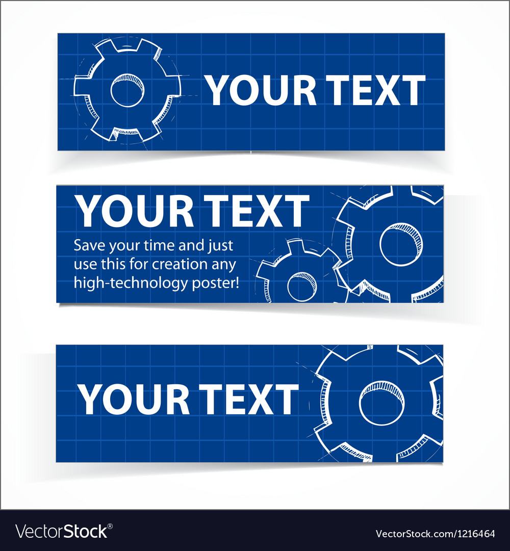 Techno blue background with gears and sample text