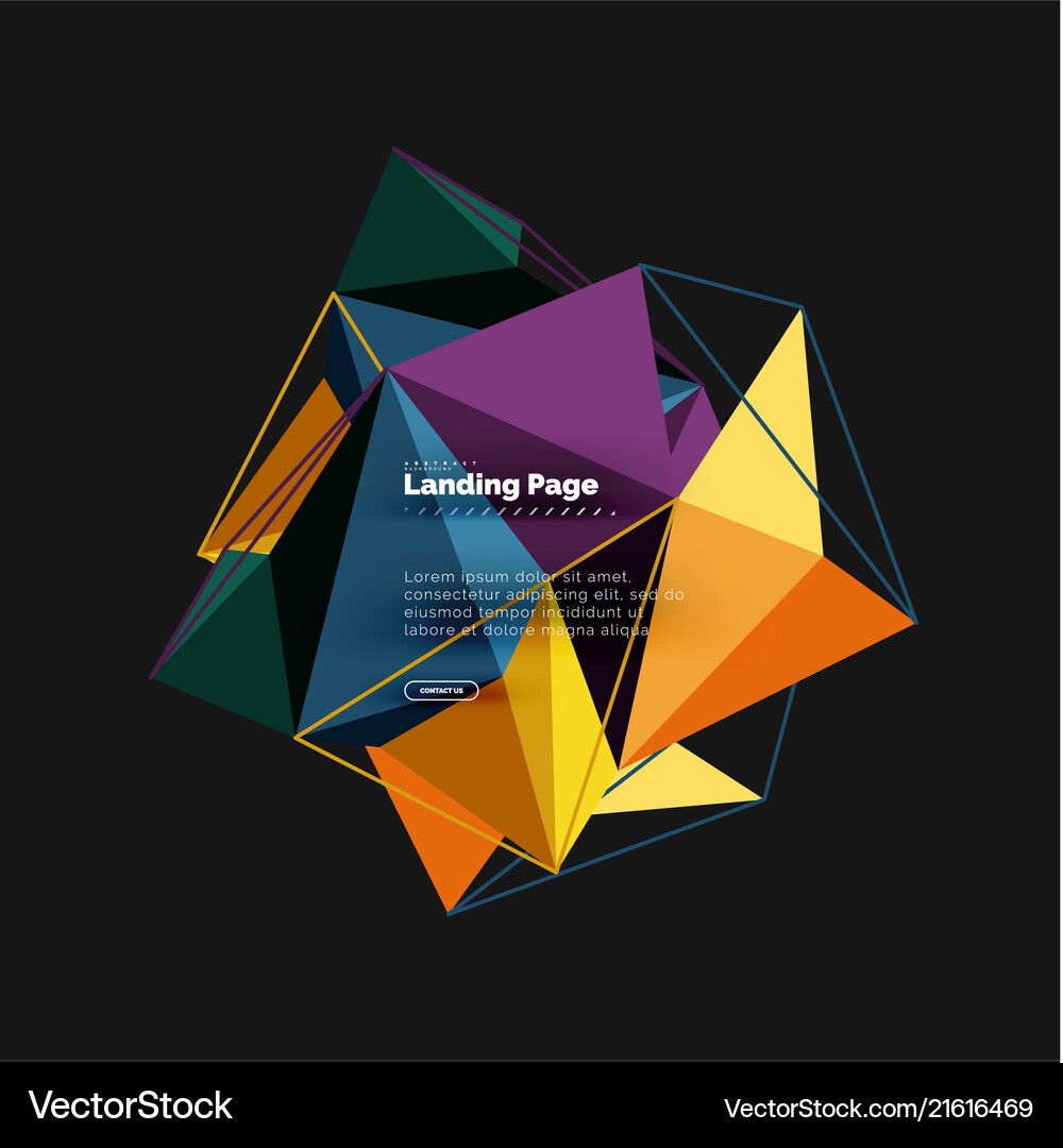 3d triangle abstract background polygonal Vector Image