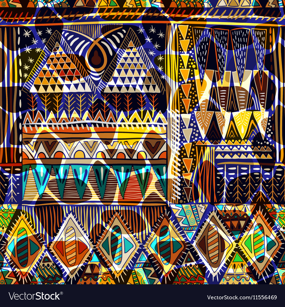 Bright seamless pattern ethnic border abstract