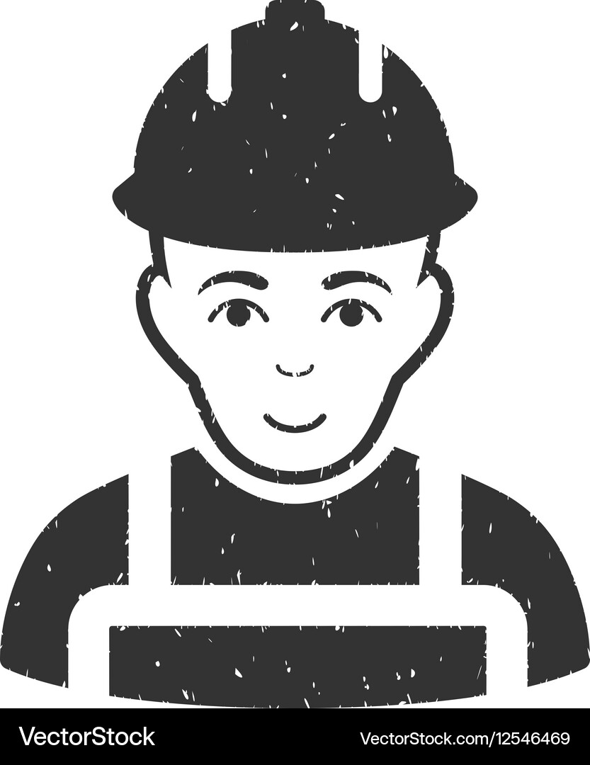 Builder Grainy Texture Icon Royalty Free Vector Image