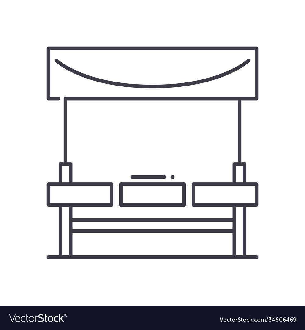 Bus Stop Icon - Linear Style