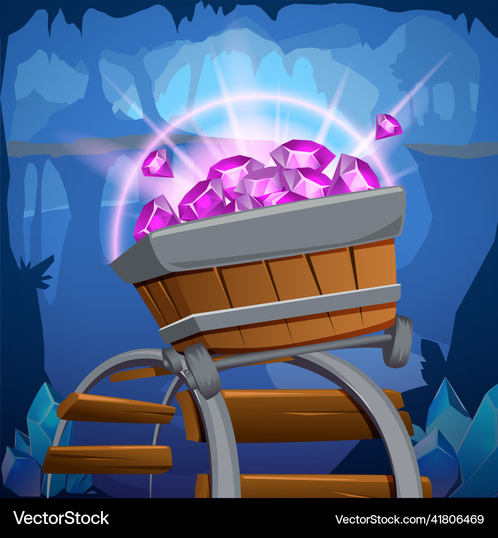 Colored mining game design composition Royalty Free Vector