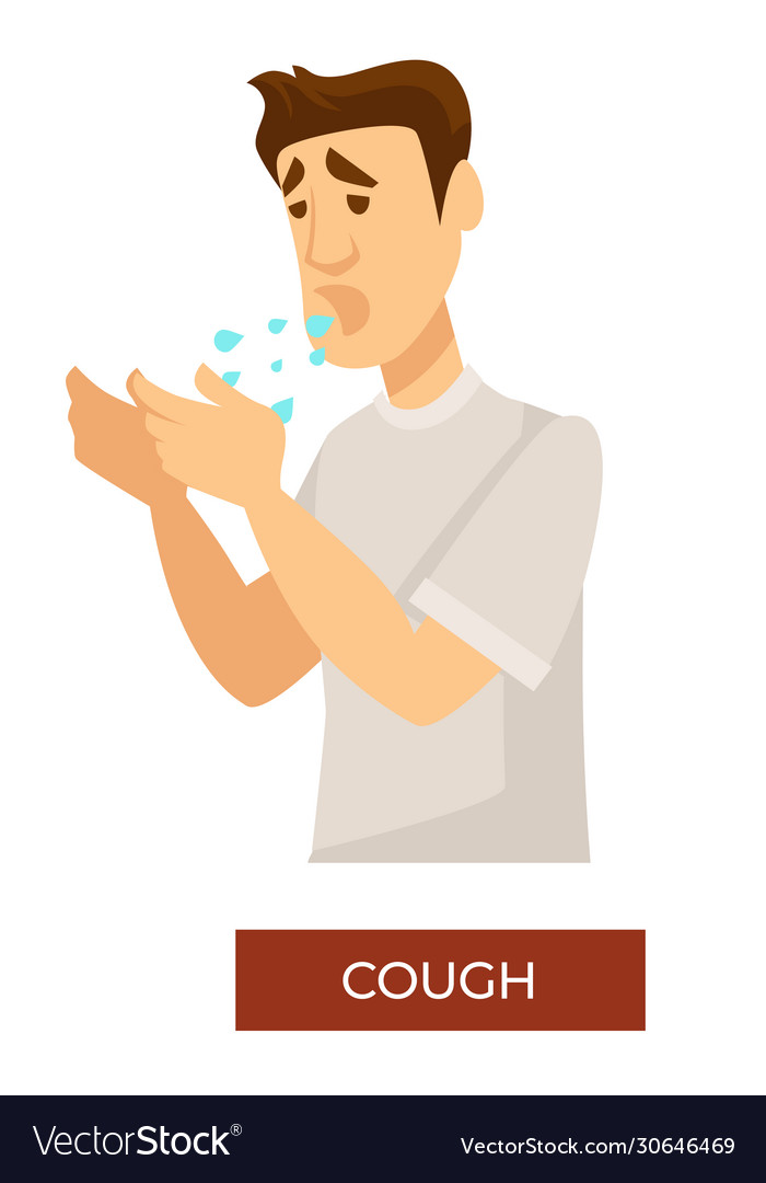 Cough symptom respiratory disease allergy or Vector Image