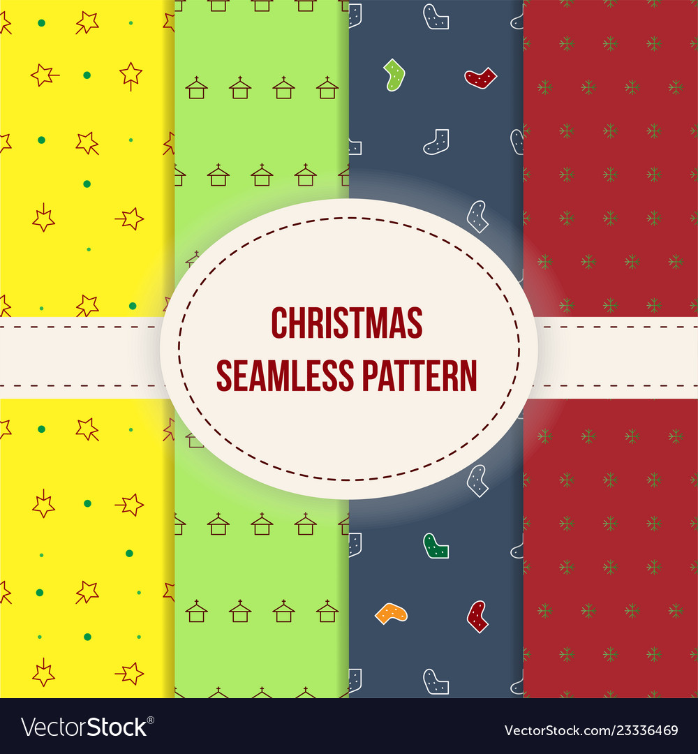 Different christmas seamless patterns