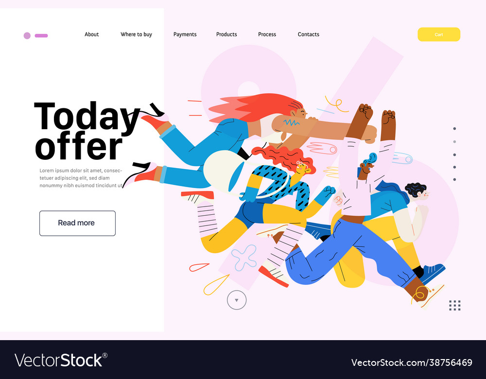 Discounts sale promotion web template flat