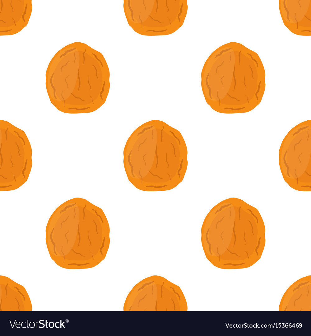 Dried apricot seamless pattern cartoon flat style