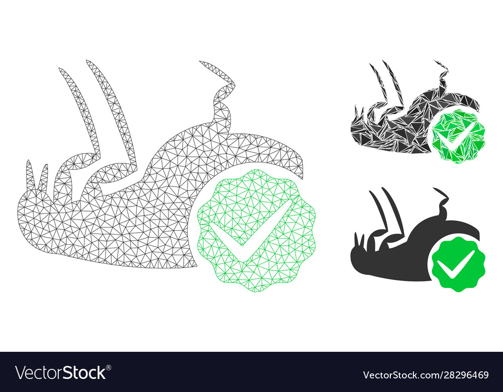 Flea control mesh 2d model and triangle vector image Flea control mesh 2d model and triangle