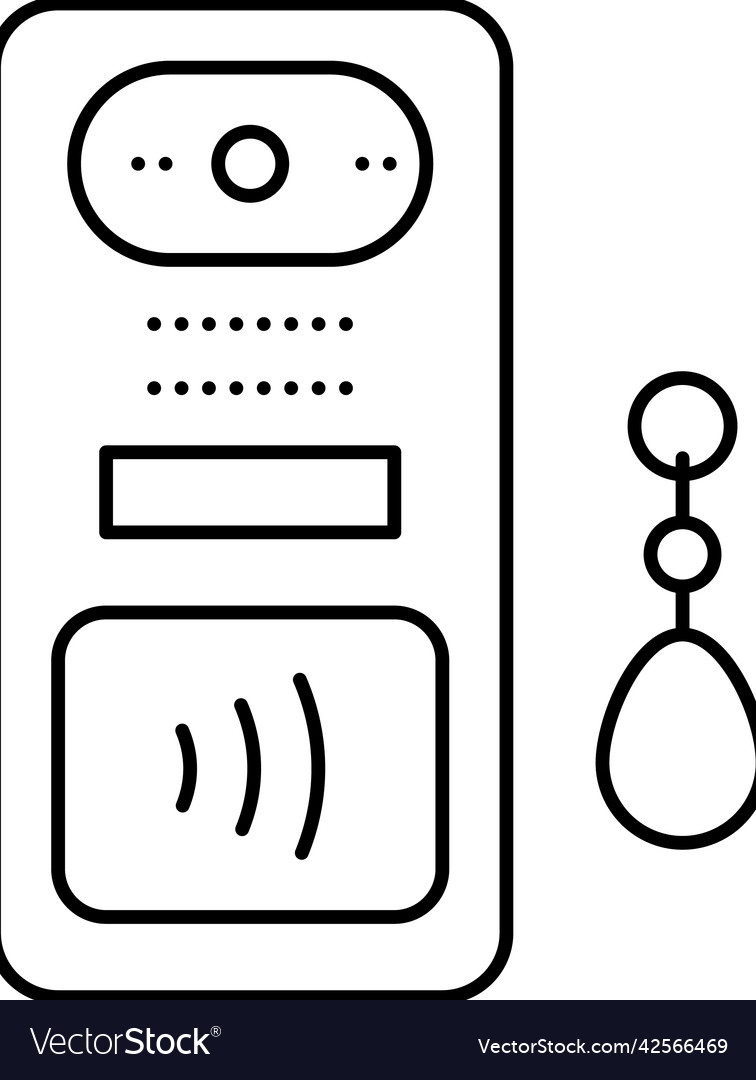 Intercom contactless line icon Vector Image Intercom contactless line icon