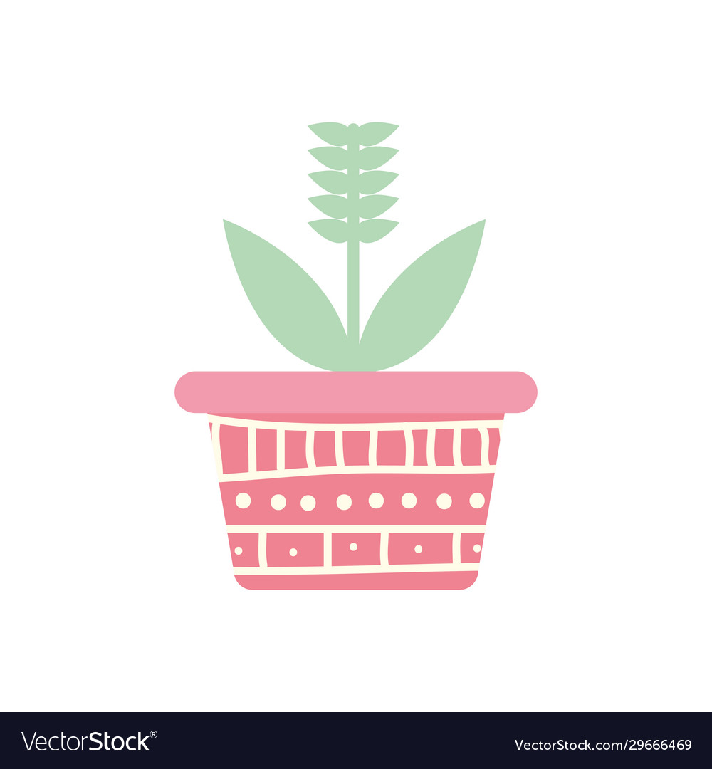Isolated flower inside pot block gradient style