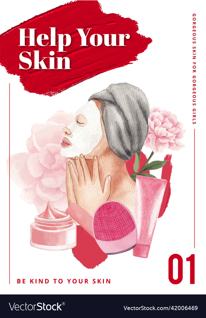 Poster template with skin care beauty