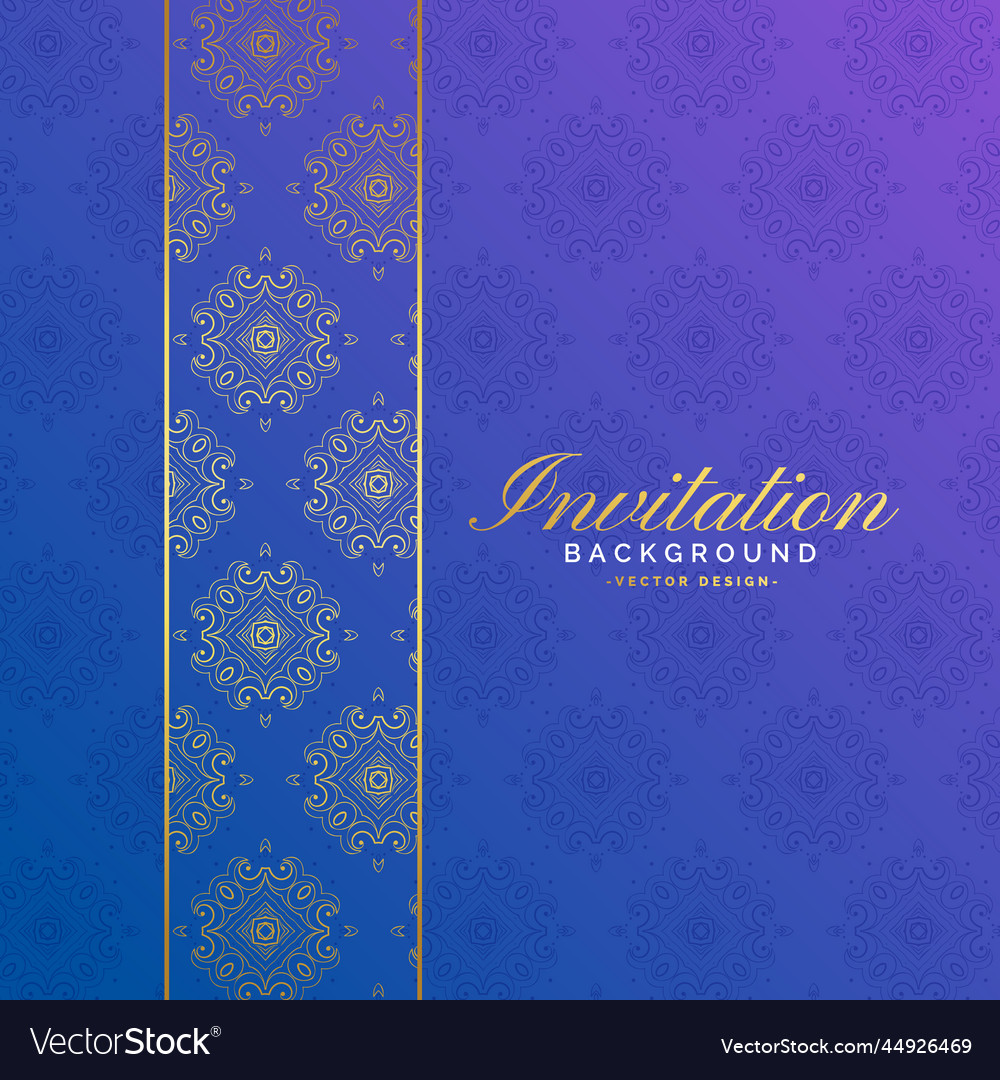 Premium invitation background with pattern Vector Image