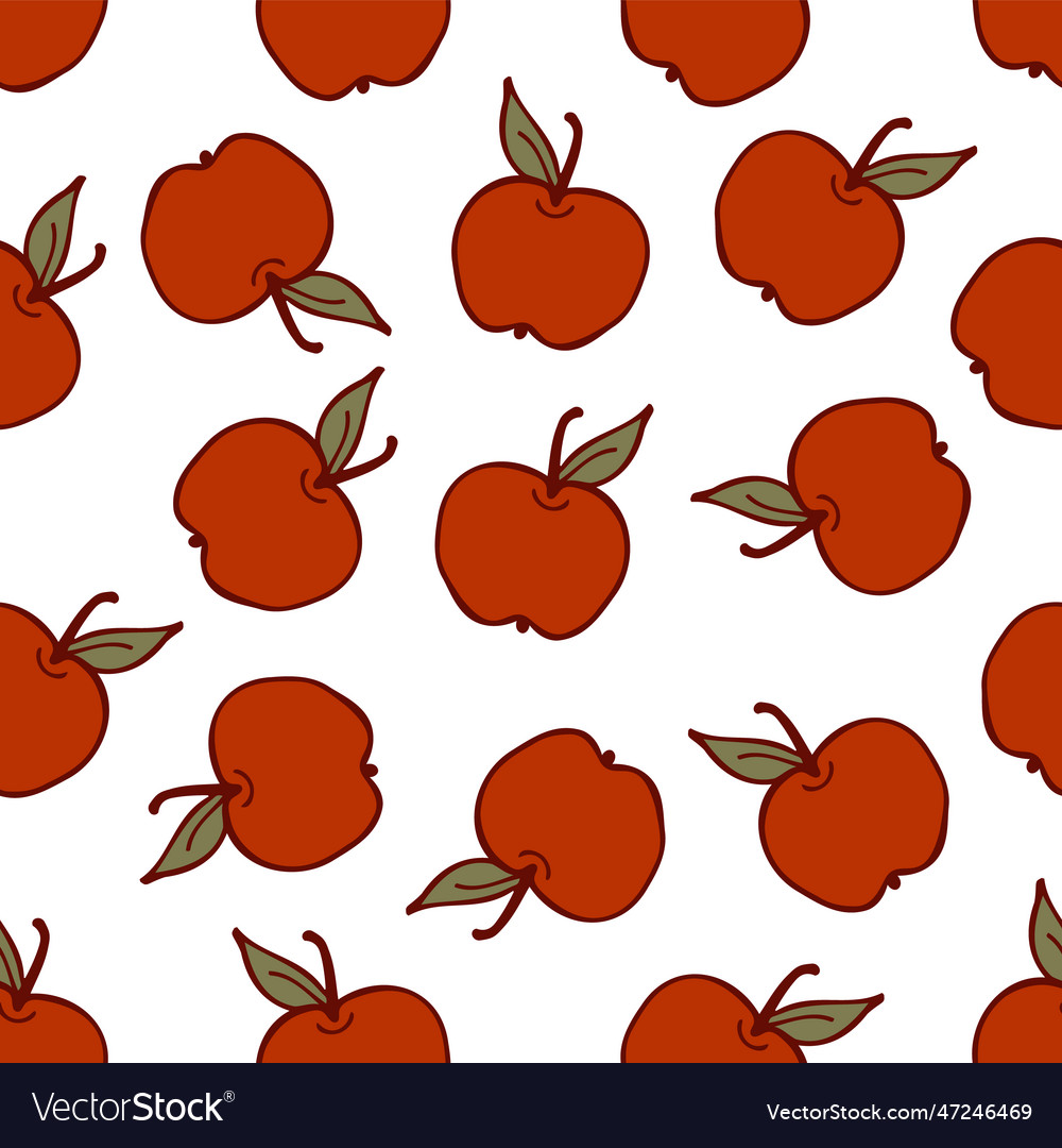 Seamless pattern with apples vector image Seamless pattern with apples
