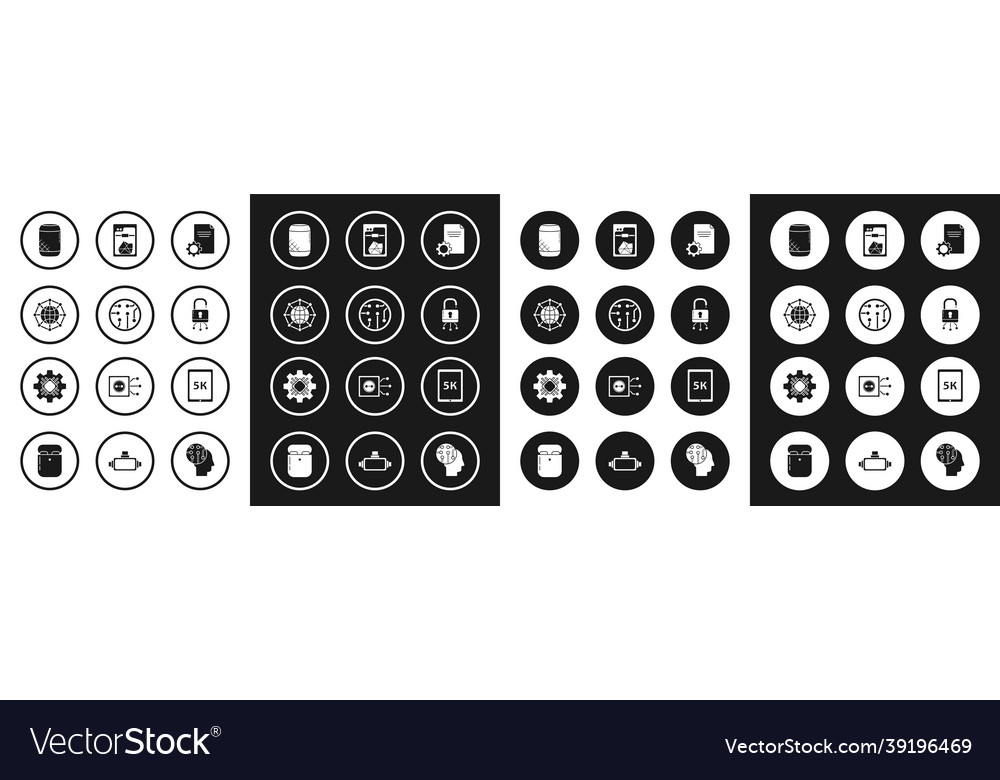 Set file document processor global technology vector image Set file document processor global technology