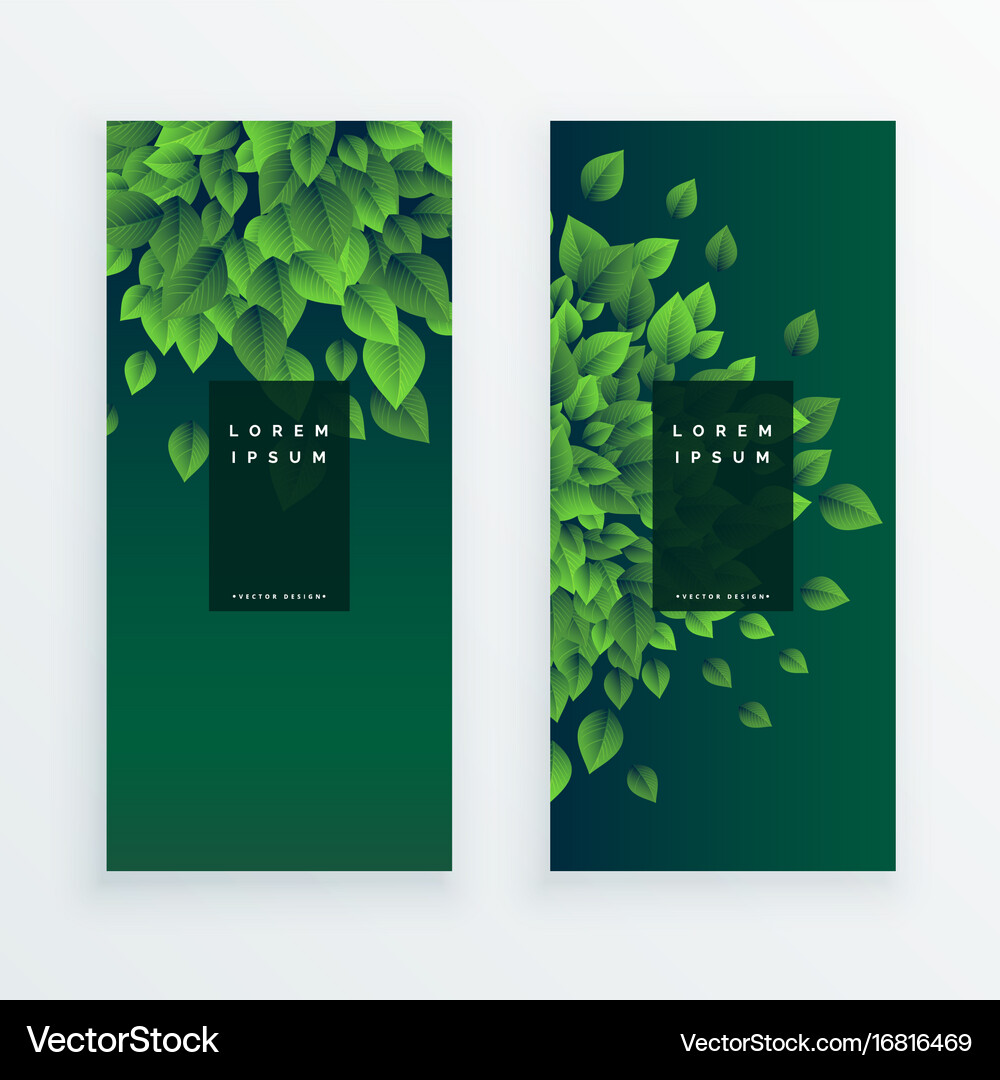 Set Of Two Nature Banners Background Royalty Free Vector