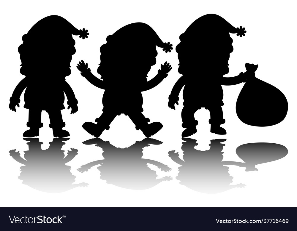 Set santa claus Cartoon Charakter Silhouette