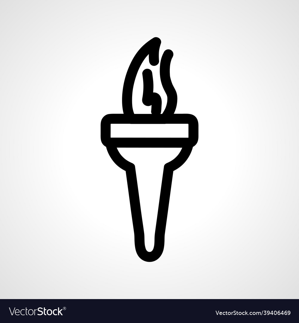 Torch line icon linear outline Vector Image Torch line icon linear outline
