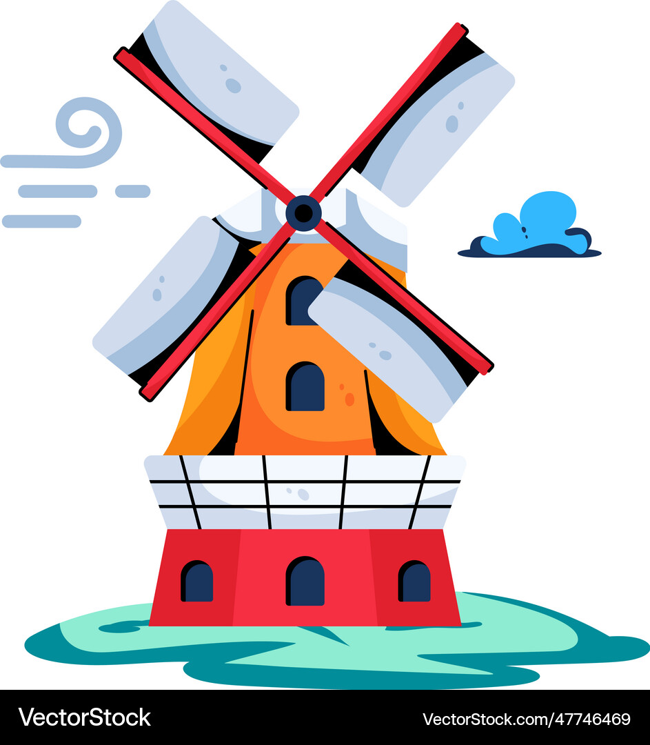 Wind turbine Royalty Free Vector Image - VectorStock