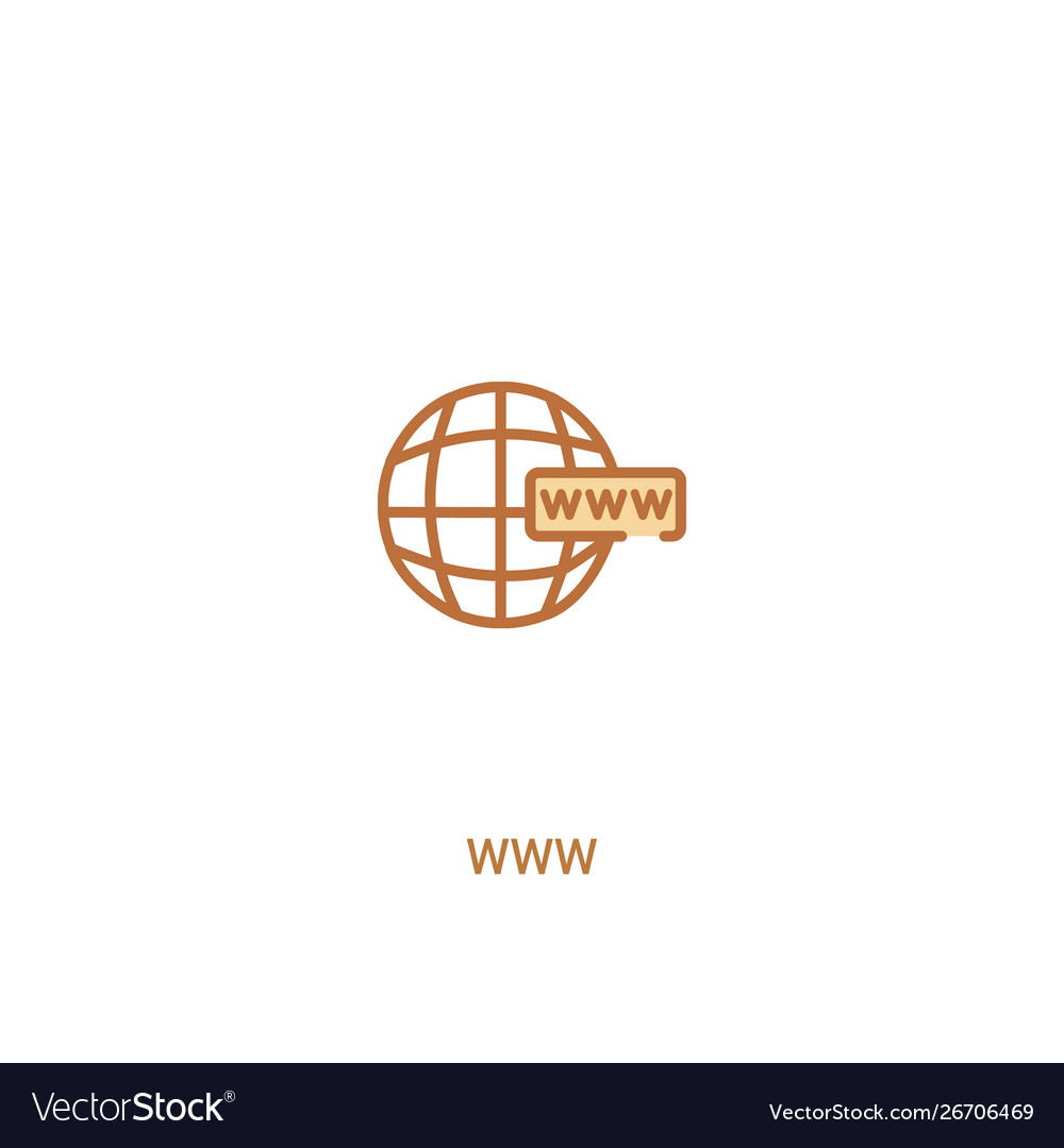 Www concept 2 colored icon simple line element vector image Www concept 2 colored icon simple line element