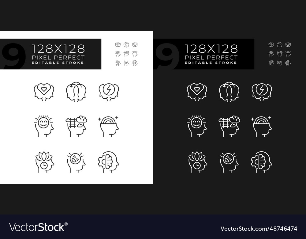 2d editable dark and light soft skills icons pack vector image 2d editable dark and light soft skills icons pack
