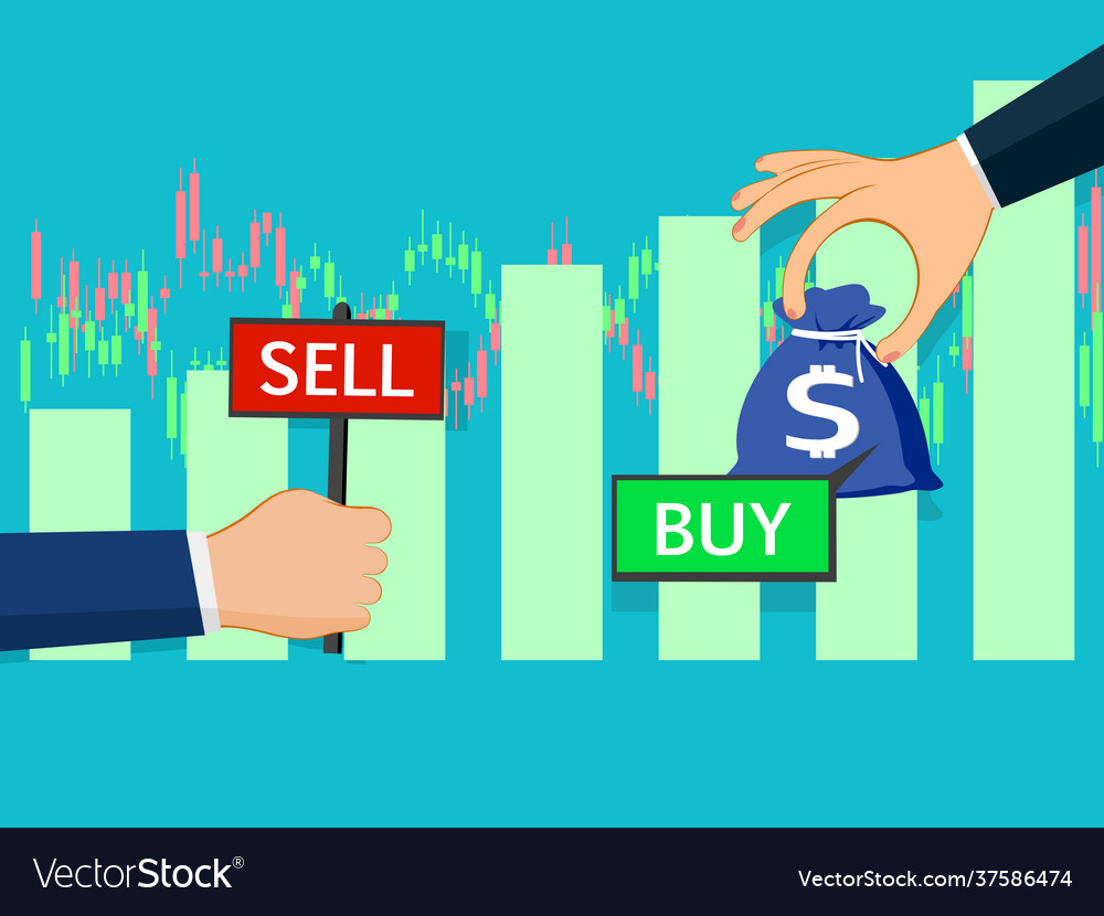 Buy and sell over stock market chart