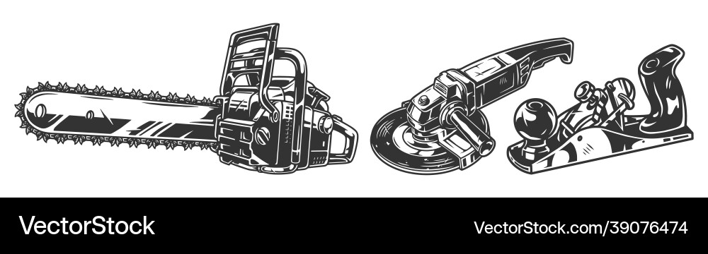 Carpenter and lumberjack work tools set Royalty Free Vector