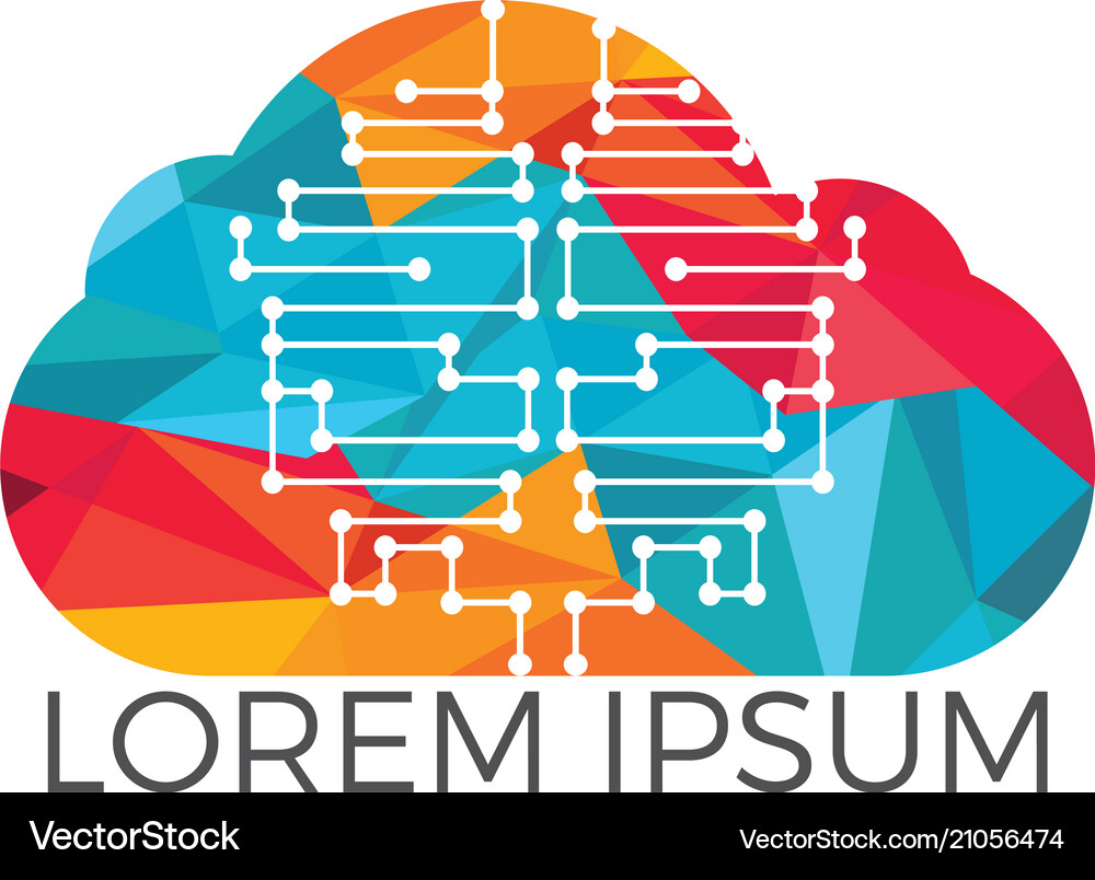 Cloud networking modern technology logo design Vector Image