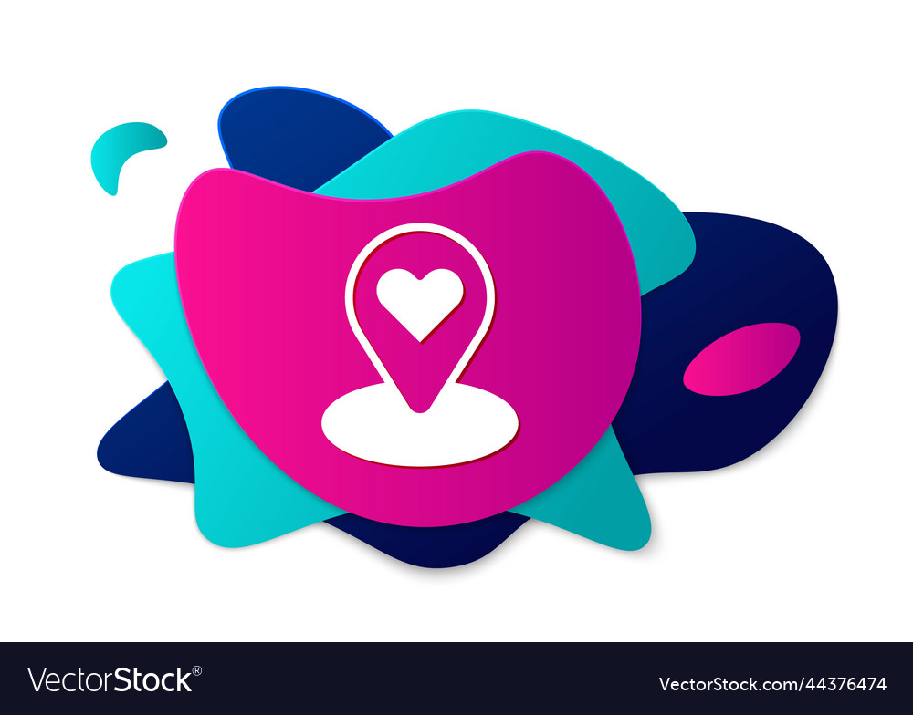 Color map pointer with heart icon isolated vector image Color map pointer with heart icon isolated