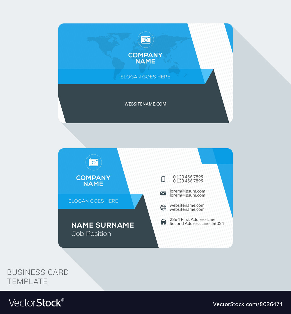 Creative and clean business card template flat