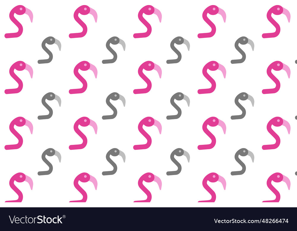 Flat flamingo head pattern background vector image Flat flamingo head pattern background