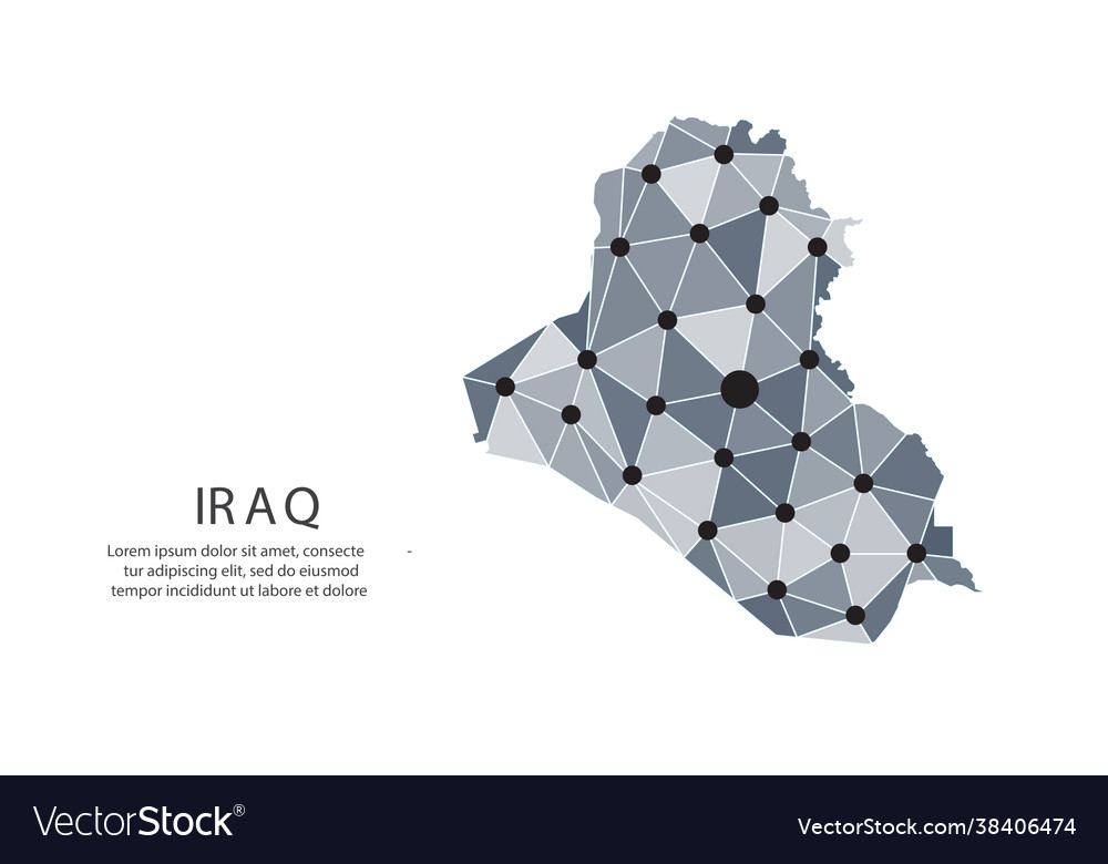 Iraq communication network map image a low Vector Image Iraq communication network map image a low