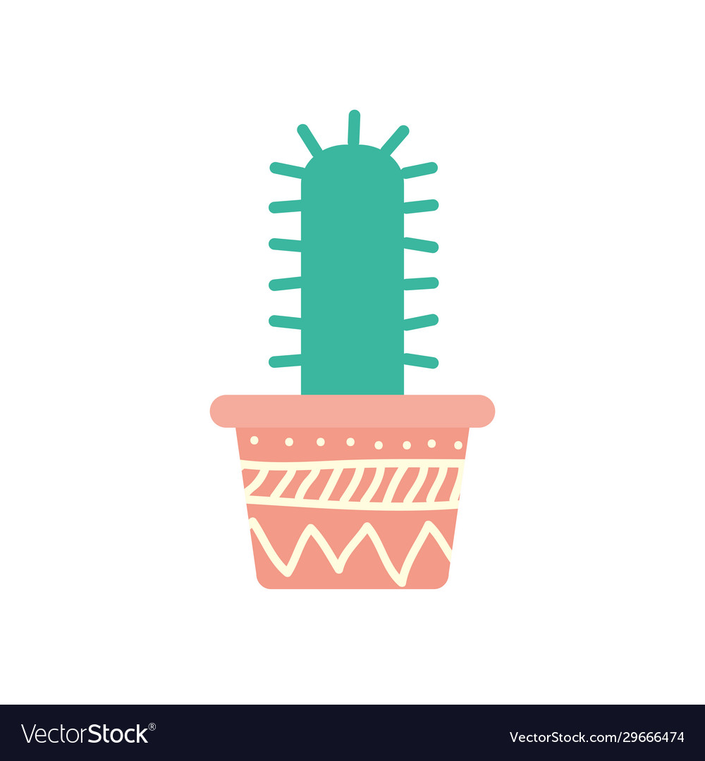Isolated cactus inside pot block gradient style