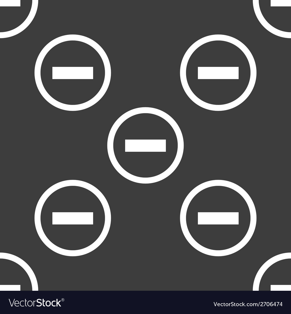 Minus web icon flat design seamless pattern
