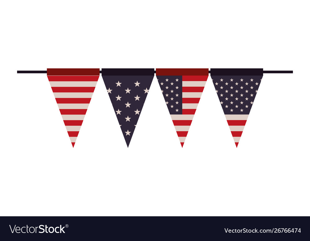 Party garland with united states flag