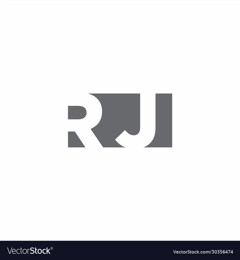 Rj logo monogram with negative space style design Vector Image