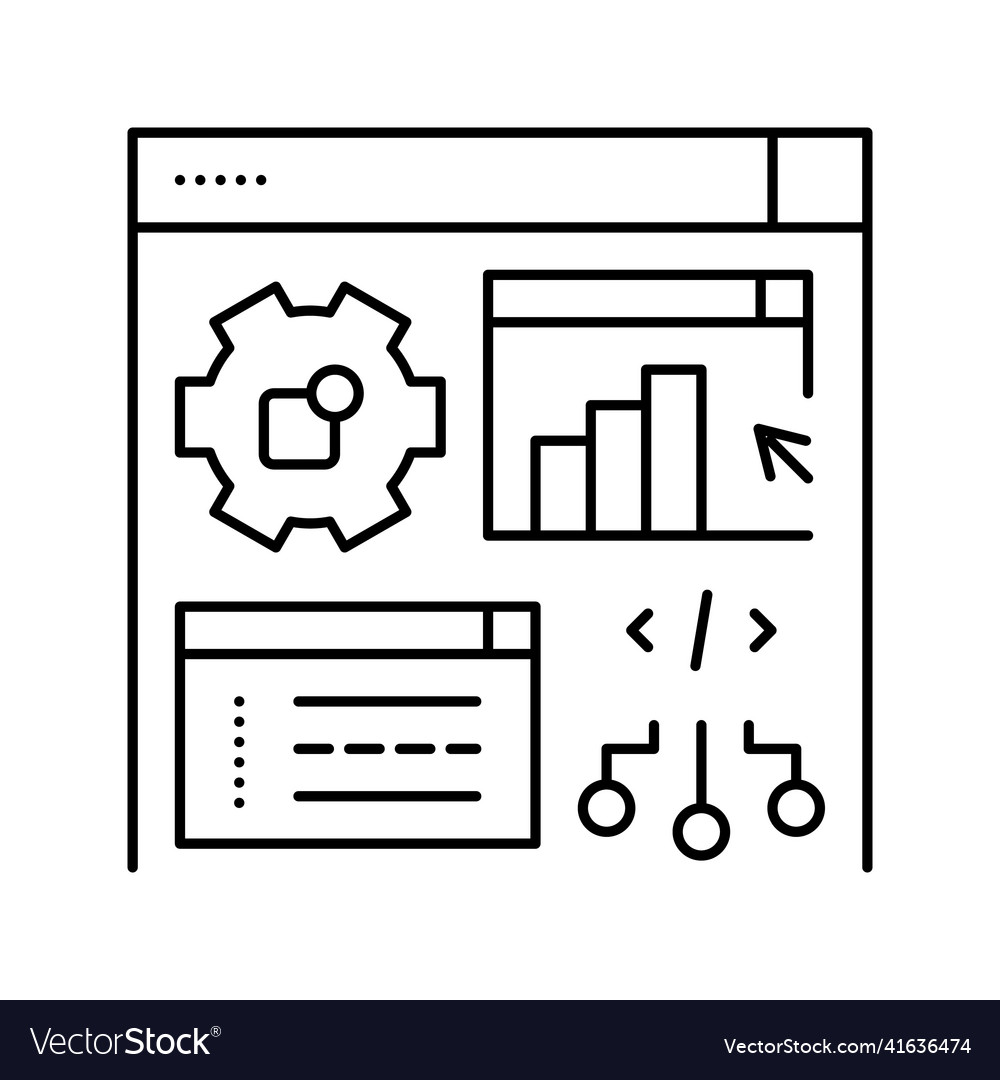 Software erp line icon Vector Image Software erp line icon