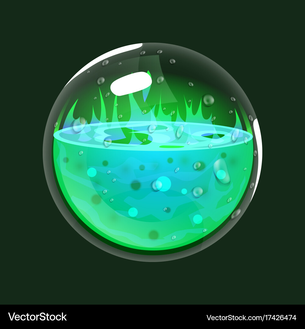 Sphere acid game icon magic orb interface Vector Image