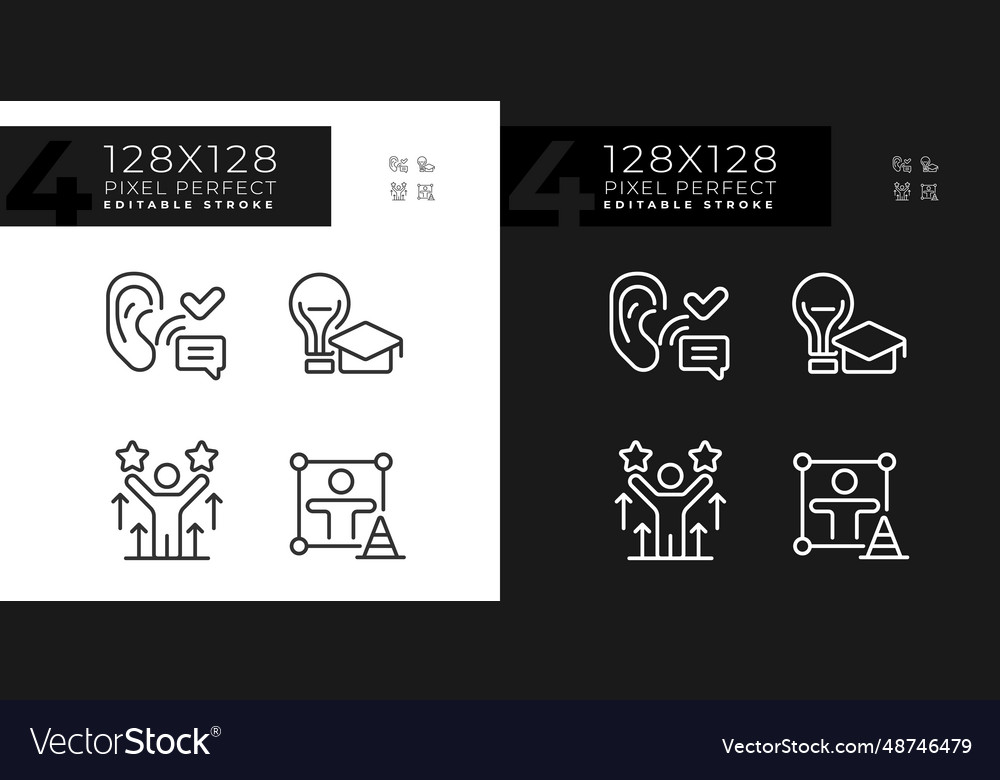 2d customizable dark and light soft skills icons vector image 2d customizable dark and light soft skills icons