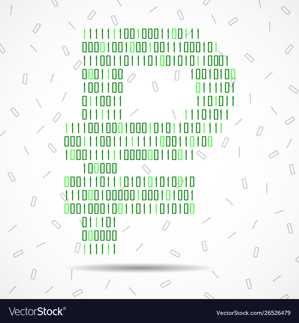 Abstract sign ruble binary code technology