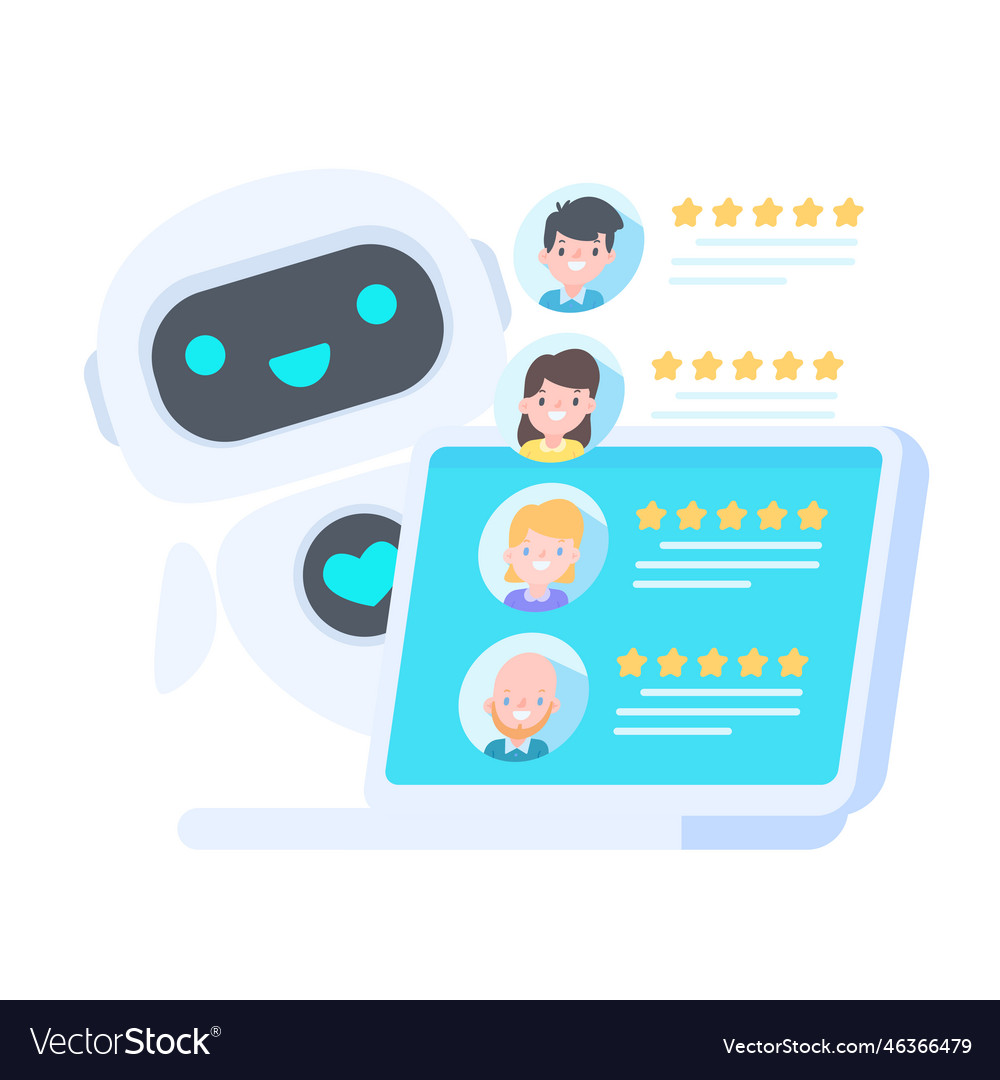 Auto reply system with intelligent robots provide vector image Auto reply system with intelligent robots provide