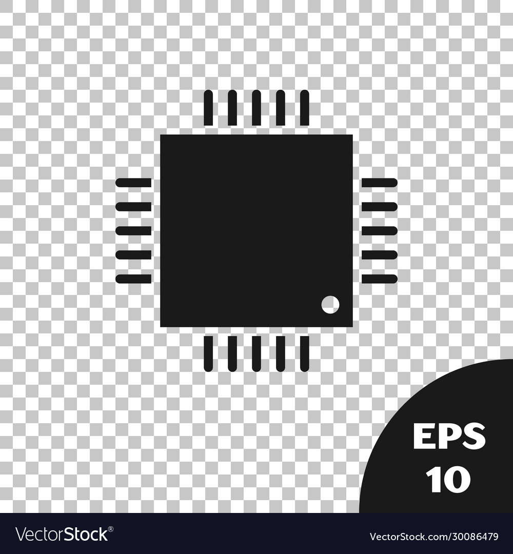 Black computer processor with microcircuits cpu