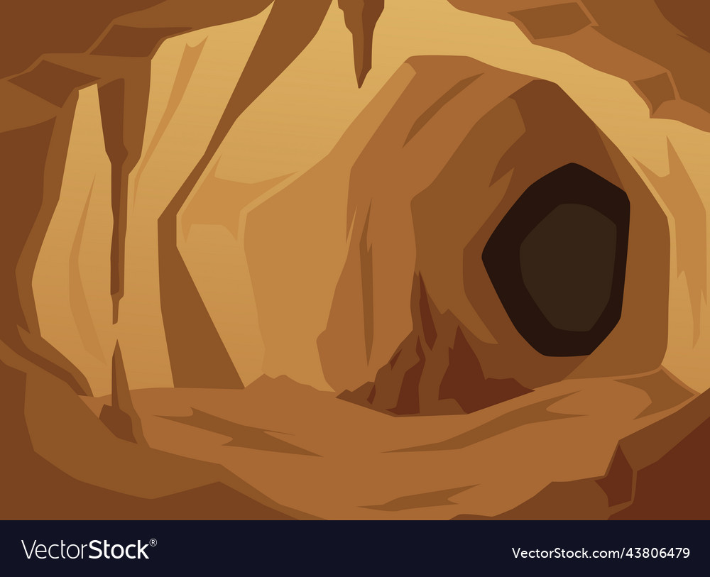 Buffy Steinhöhle mit dunkelbraunem Eingang