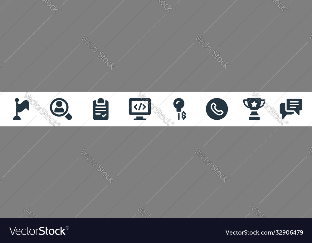 Business line icons linear set quality