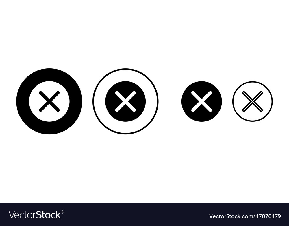 Close icon delete remove cancel exit symbol vector image Close icon delete remove cancel exit symbol
