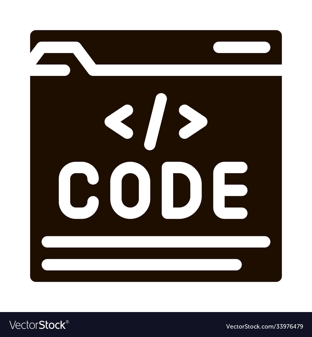 Code file computer system icon vector image Code file computer system icon