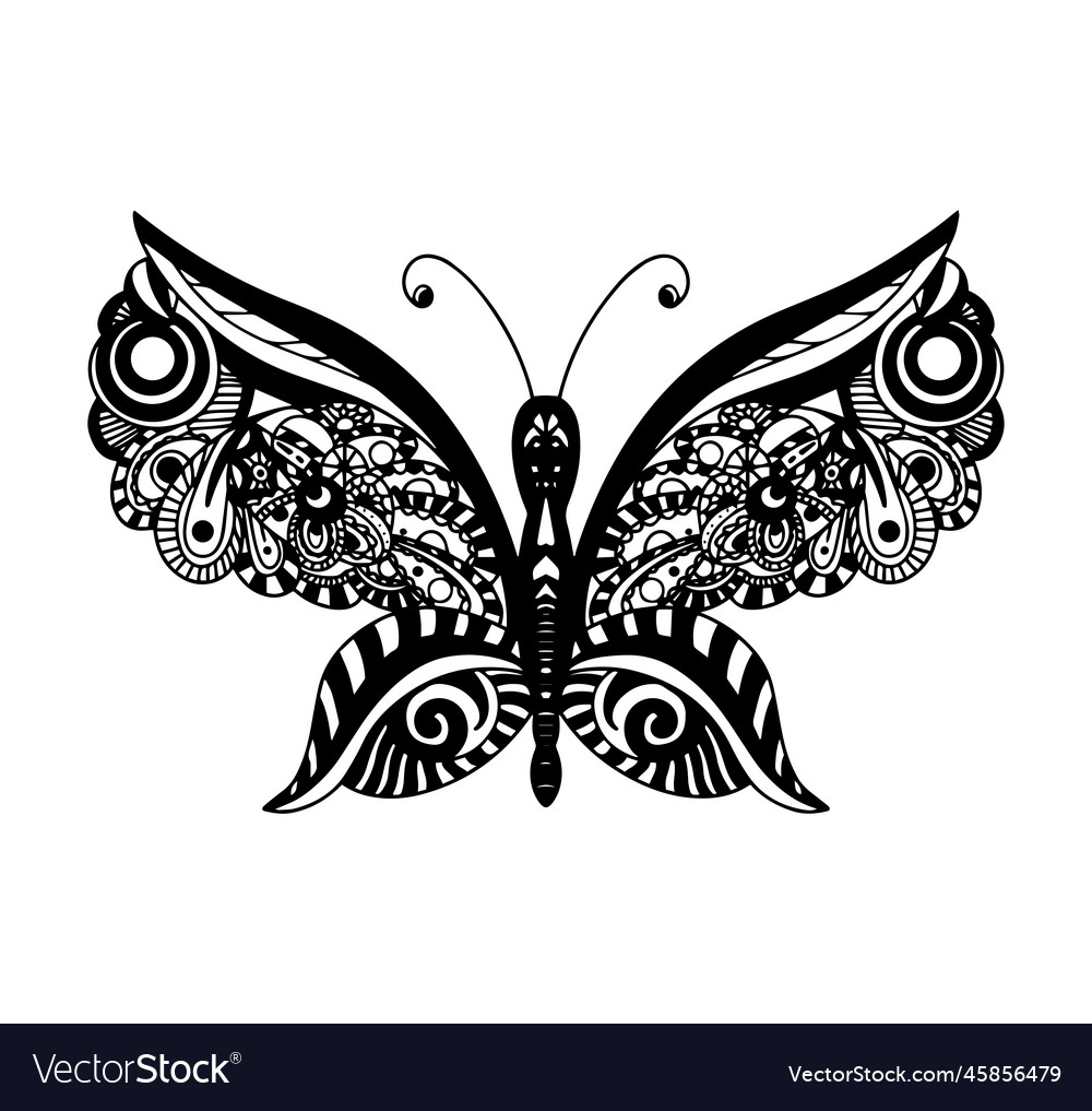Decorative element in the form of a butterfly Vector Image Decorative element in the form of a butterfly