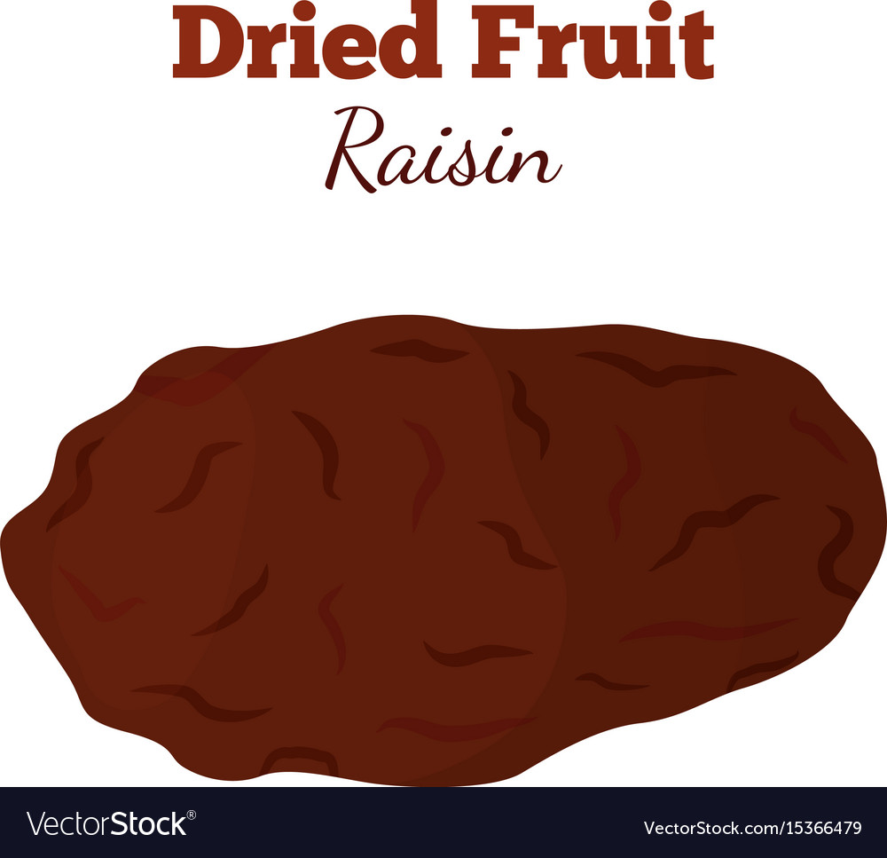 Dried fruit - raisin made in cartoon flat style Vector Image Dried fruit - raisin made in cartoon flat style Vector Image