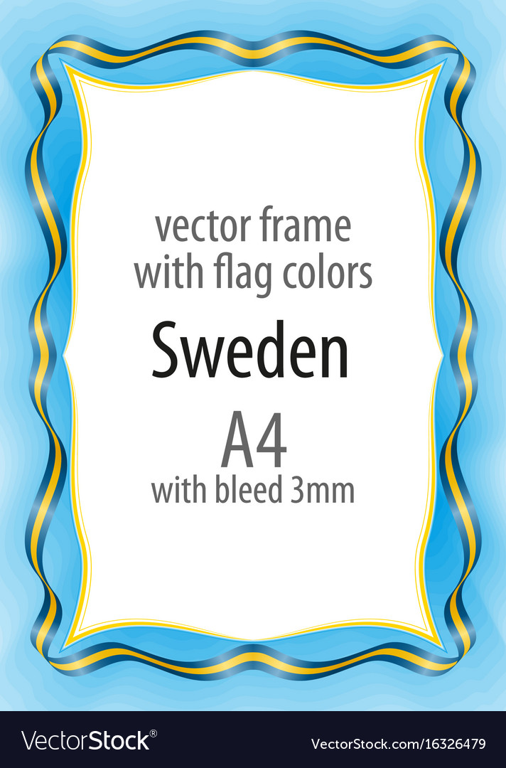 Frame and border of ribbon with the colors