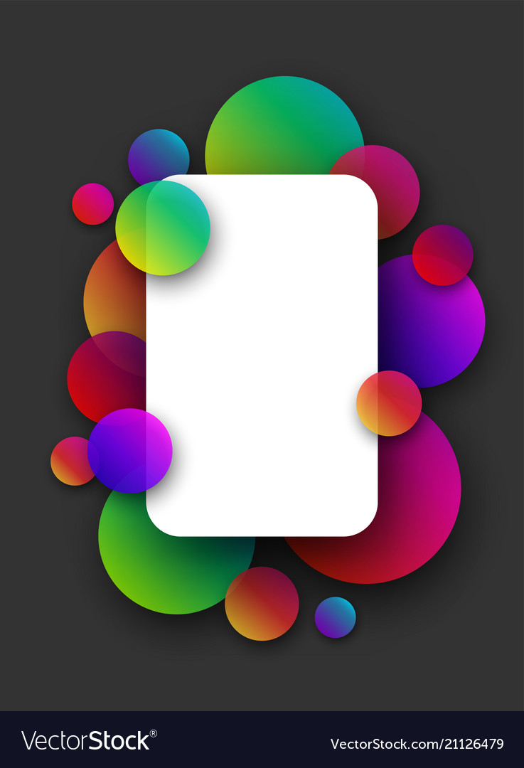 Grey background with colour circles vector image Grey background with colour circles